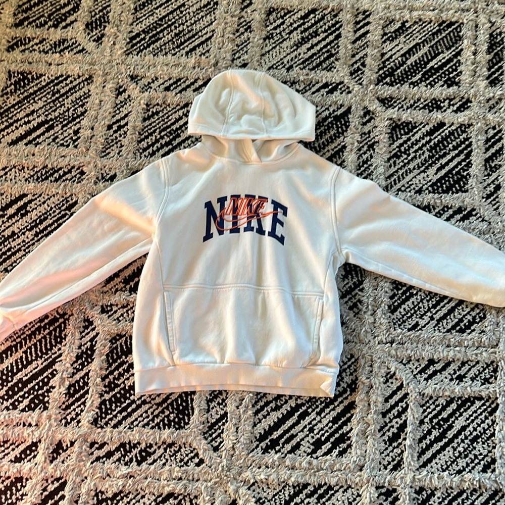 Nike hoody worn a few times white-blue-and a bit of orange